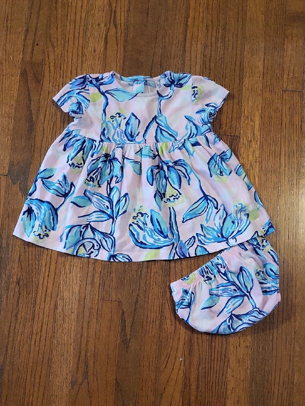 Lilly Pulitzer Pink and Aqua Floral Baby Tunic